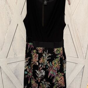 Lane Bryant Floral Black Sleeveless Dress